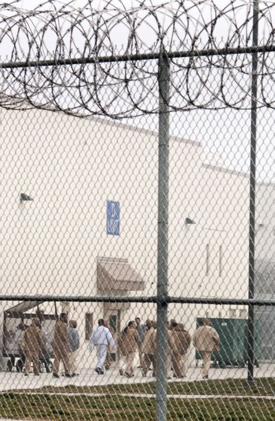 Inmates return to housing units  for high-security offenders, like violent gang members, at the Washington State Penitentiary in Walla Walla in 2009. (Colin Mulvany / The Spokesman-Review)