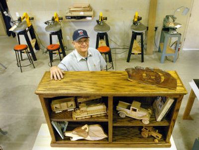 
Skip Gillespie, a former shop teacher and builder, has opened the Coeur d'Alene School of Woodworking in Coeur d'Alene. He plans to teach woodworking skills and classes where students complete a project, such as a bookshelf, step stool or toy. 
 (Jesse Tinsley / The Spokesman-Review)