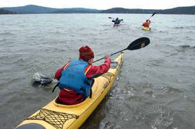 
Volunteers ran, mountain biked, scaled obstacles and paddled kayaks to demonstrate segments of the NIChallenge. The exercise proved that learning to launch a kayak will help teams keep up with the competition.
 (Photos by Jesse Tinsley/ / The Spokesman-Review)