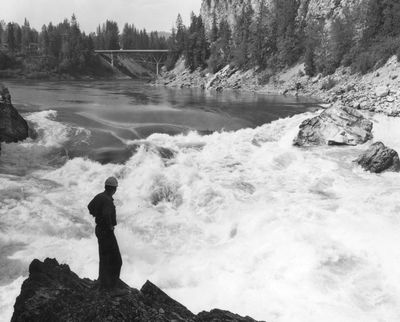 In 1963, the Pend Oreille River flowed with a different pace. These picturesque falls near Metaline Falls were inundated by the reservoir behind Boundary Dam, which started operating in 1967.  (File)