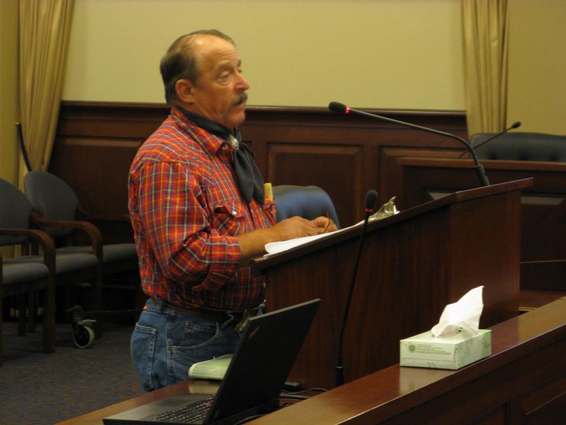 Dan Sevy, a member of the Followers of Christ Church, testifies Thursday to state lawmakers about faith healing (Betsy Z. Russell)