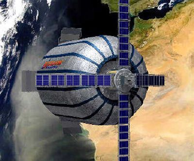 
A model of the Genesis I spacecraft is shown in this artist's rendering released by Bigelow Aerospace. 
 (Associated Press / The Spokesman-Review)