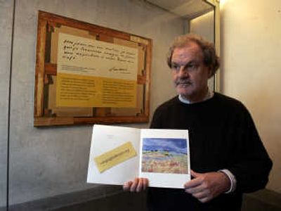 
Belgian entrepreneur Dominique-Charles Janssens, shows a reproduction of 