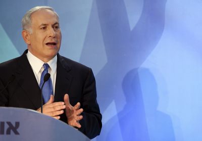 Israeli Prime Minister Benjamin Netanyahu delivers a speech Sunday at Bar-Ilan University, near Tel Aviv.  (Associated Press / The Spokesman-Review)