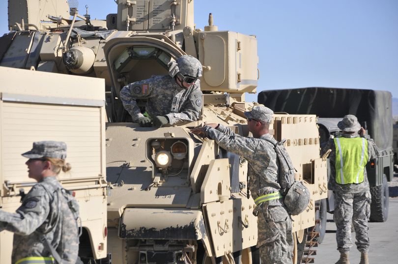 Idaho National Guard troops prepare to trek to California for a major training exercise (Idaho National Guard photo)