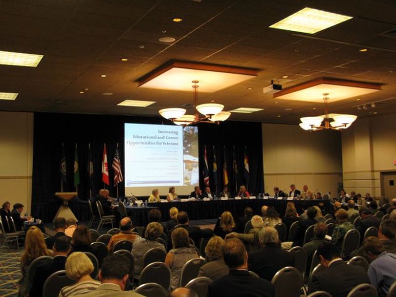 Western Governors Association discusses ways that western states can increase educational and career opportunities for returning veterans, during its meeting in Coeur d'Alene on Wednesday (Betsy Russell)
