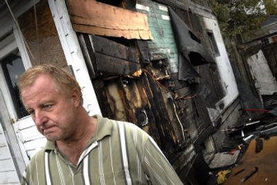 
Bill Koshman, 53, lives at 1902 W. Sharp in the West Central neighborhood. His house was set on fire during a recent arson spree. 
 (Jed Conklin / The Spokesman-Review)