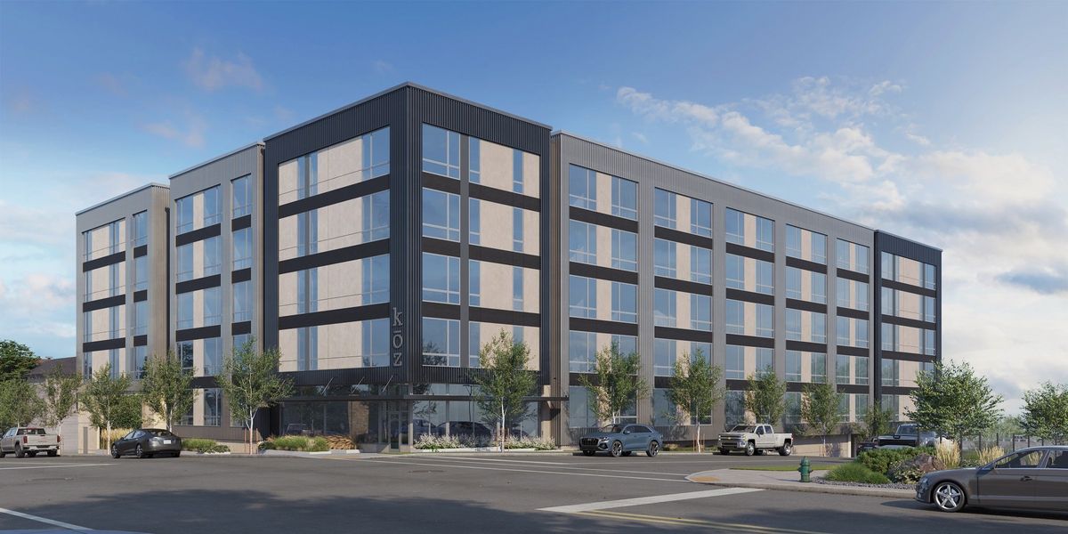 Kōz, a residential project now underway near downtown Spokane, will offer 210 units of workforce housing.  (Courtesy of Kōz Development.)