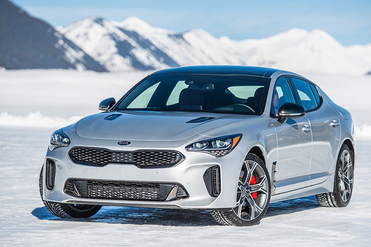 The Stinger follows the standard lux/sport setup, with its engine in front and its drive wheels out back. All-wheel-drive is a $2,200 option on all trims. (Kia)