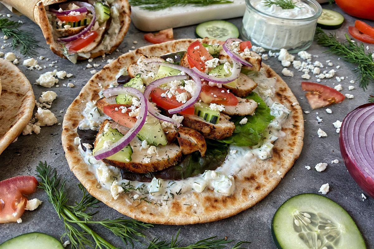 Celebrate National Gyro Day on Sept. 1 with this recipe for chicken gyros.  (Audrey Alfaro/For The Spokesman-Review)