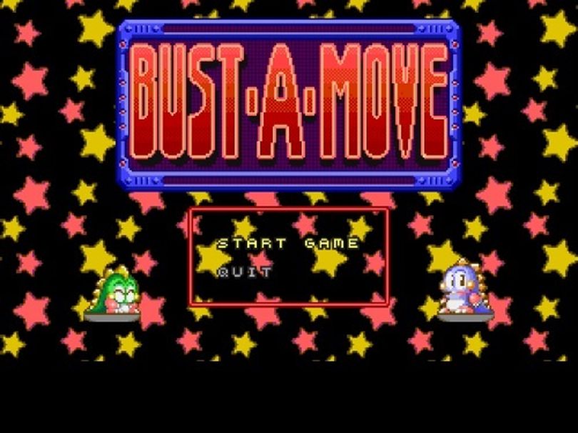 The title screen of 1994's Bust a Move, available for free through the Internet Archive. (Kip Hill)