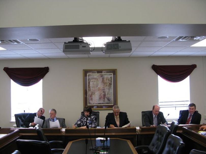 The House Ways & Means Committee meets, without notice, on Monday afternoon. Among its business was new legislation regarding public school finances. (Betsy Russell / The Spokesman-Review)