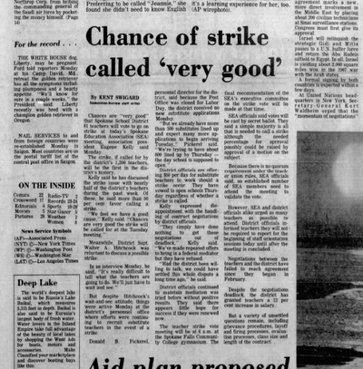 Spokane teachers were expected to vote to strike on this day 50 years ago.  (Spokesman-Review archives)