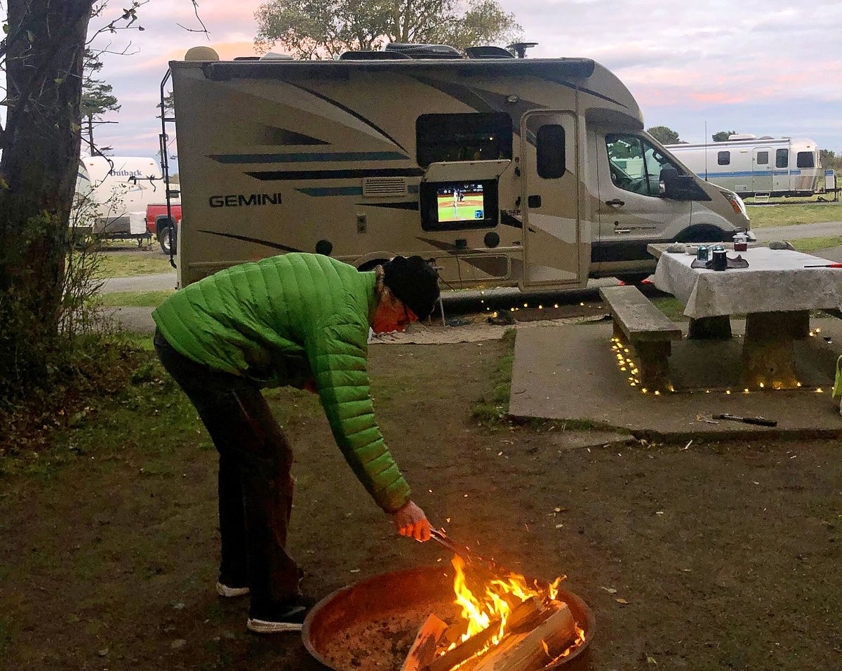 No. 46 at Fort Worden State Park near Port Townsend has its own private "living room" where we watched the World Series. (Leslie Kelly)