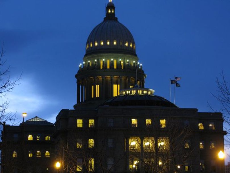 Lights are on at the state Capitol this morning, though it's an official state holiday, Martin Luther King Jr./Idaho Human Rights Day. The Legislature, which doesn't take holidays, is in session. (Betsy Russell)