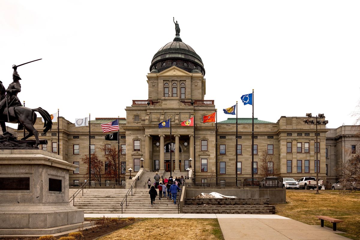 FILE – The Montana State Capitol in Helena, Mont., on April 24, 2023. A court battle over First Amendment rights appeared to be brewing in Montana on Thursday, May 18, 2023, in response to the state banning TikTok from operating there as of Jan. 1, the first prohibition of its kind in the nation. (Rebecca Stumpf/The New York Times)  (REBECCA STUMPF)