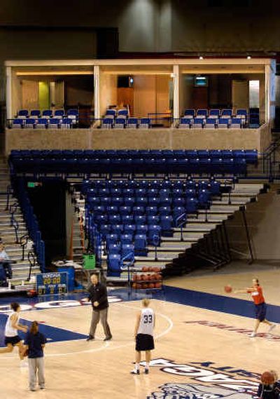 
The GU women, preseason favorites in the WCC, go through the paces during the final stages of construction.
 (Christopher Anderson/ / The Spokesman-Review)