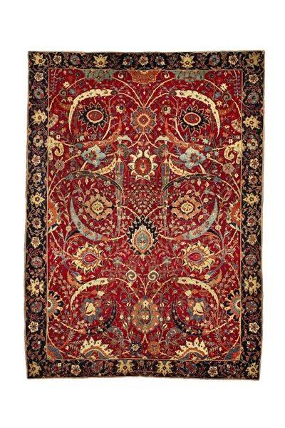 The 17th-century Clark Sickle-Leaf carpet, approximately 8 feet, 9 inches by 6 feet 5, inches, probably from Kirman, South Persia, that was sold by the Corcoran Gallery of Art to an anonymous buyer.