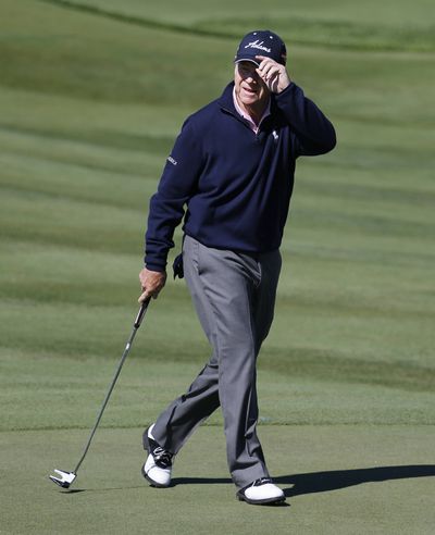 Tom Watson is in a six-way tie for first at the Senior PGA. (Associated Press)