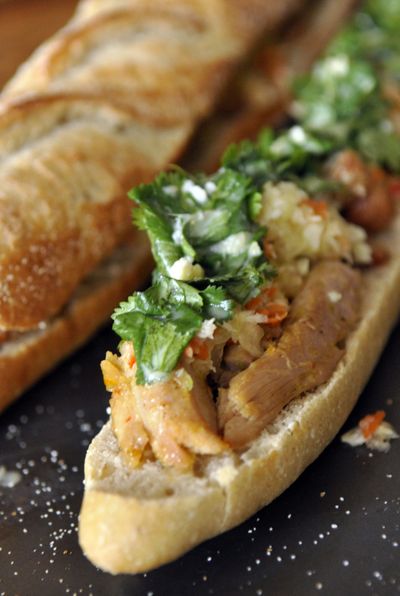 Made with leftover Thanksgiving turkey, this Banh Mi sandwich would mark a tasty end to the holiday weekend.