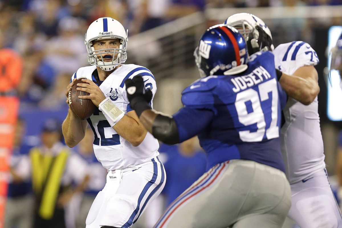 Colts QB Andrew Luck completed 9 of 13 passes. (Associated Press)