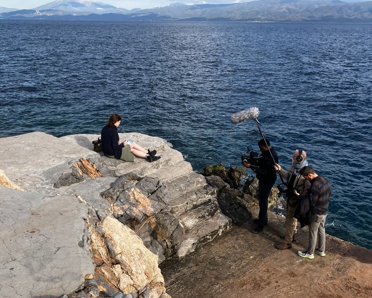 Actor Elizabeth Spindler, director of photography Darrien Mack, screenwriter/sound recordist Damon Falke and “Love, Eleanor,” film director Charles M. Pepiton, a Gonzaga University professor. “Love, Eleanor” will be screened Saturday and backed by the score of another GU professor.  (Courtesy)