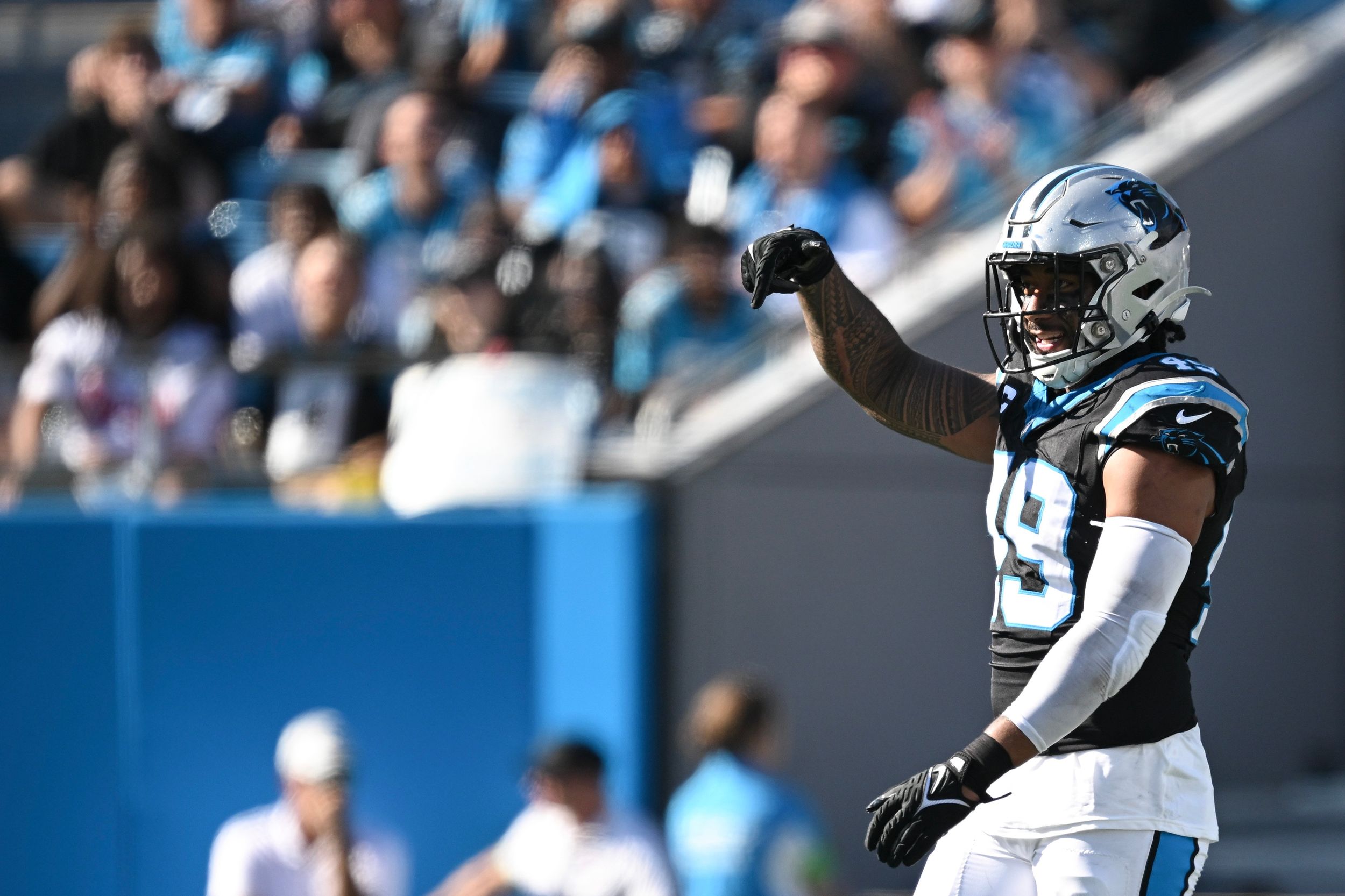 NFL Locals: Inspired Frankie Luvu Helps Panthers Earn First Win Of ...