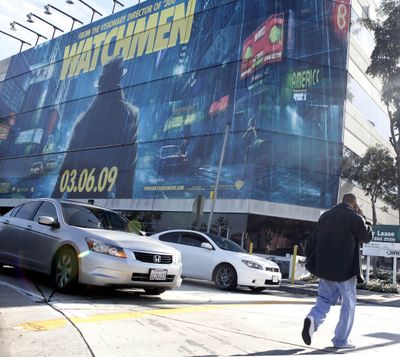 A large movie billboard is seen in Los Angeles. Supergraphics and digital signs are among the new generation of public ads infuriating critics across the country.  (Associated Press / The Spokesman-Review)