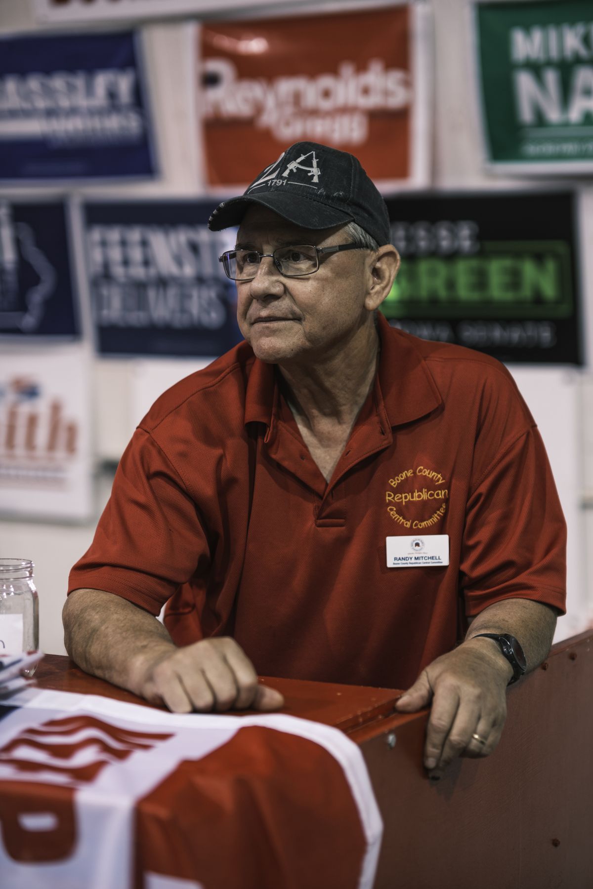 Randy Mitchel volunteers at the Boone County Republican Party