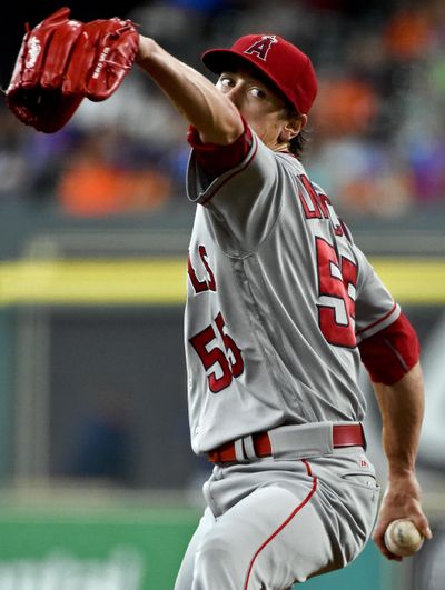 Tim Lincecum was designated for assignment following the Los Angeles Angels’ 6-4 loss to the Seattle Mariners on Friday. (Eric Christian Smith / Associated Press)