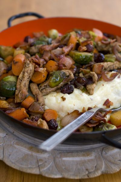This fall stir-fry uses produce and seasonings appropriate to the season. (Associated Press)
