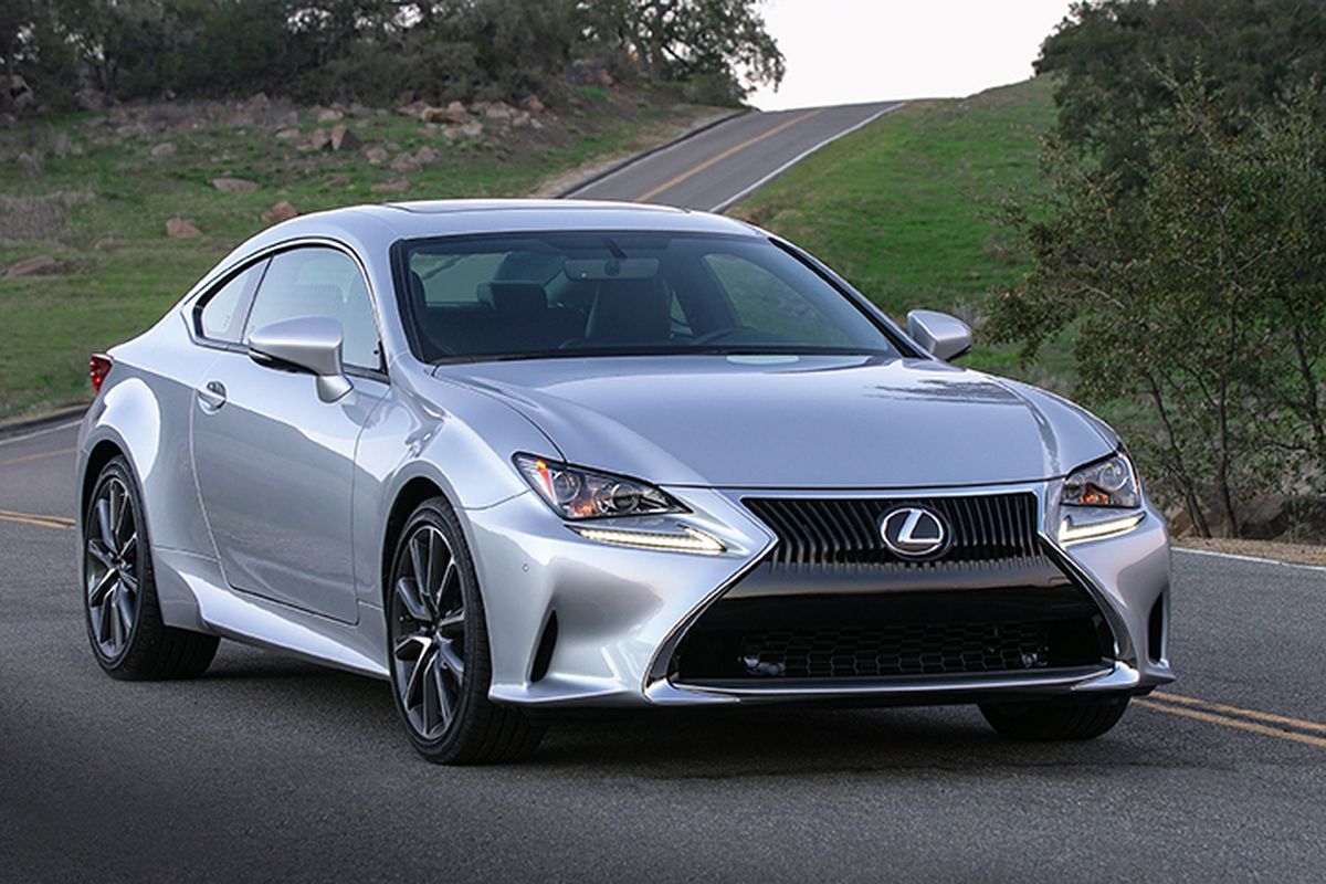 Lexus says RC stands for “radical coupe,” an apt descriptor. With its dramatic spindle grille, deeply carved intake ports and aggressive character lines, this is not a bashful car. (Lexus)