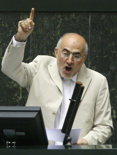 Ali Kordan delivers a speech prior to a vote by members of parliament to impeach him Tuesday in Tehran.  (Associated Press / The Spokesman-Review)