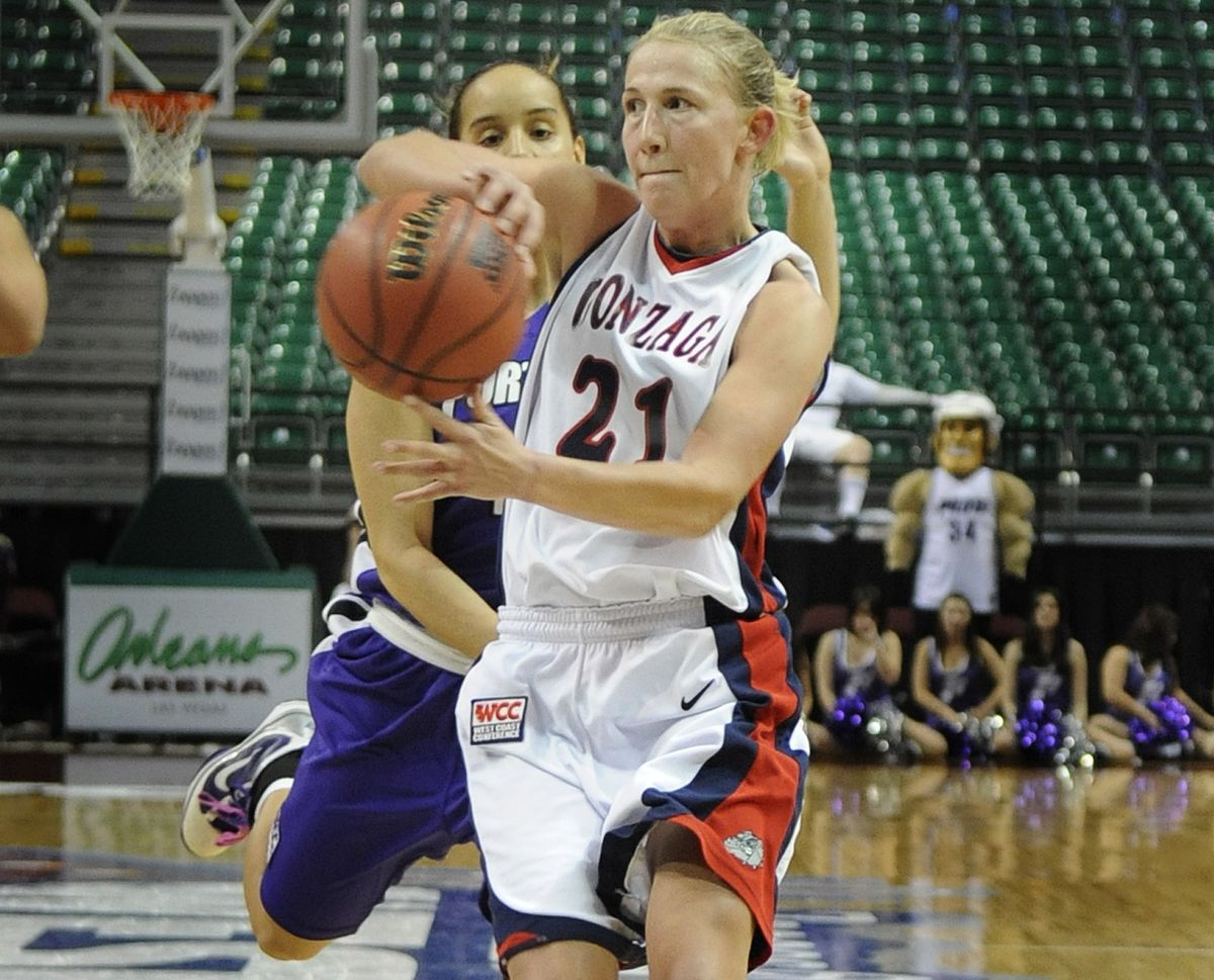 Gonzaga guard Courtney Vandersloot, in action against Portland Sunday at the WCC Tournament, is the 2011 Naismith Award winner. (Christopher Anderson / The Spokesman-Review)