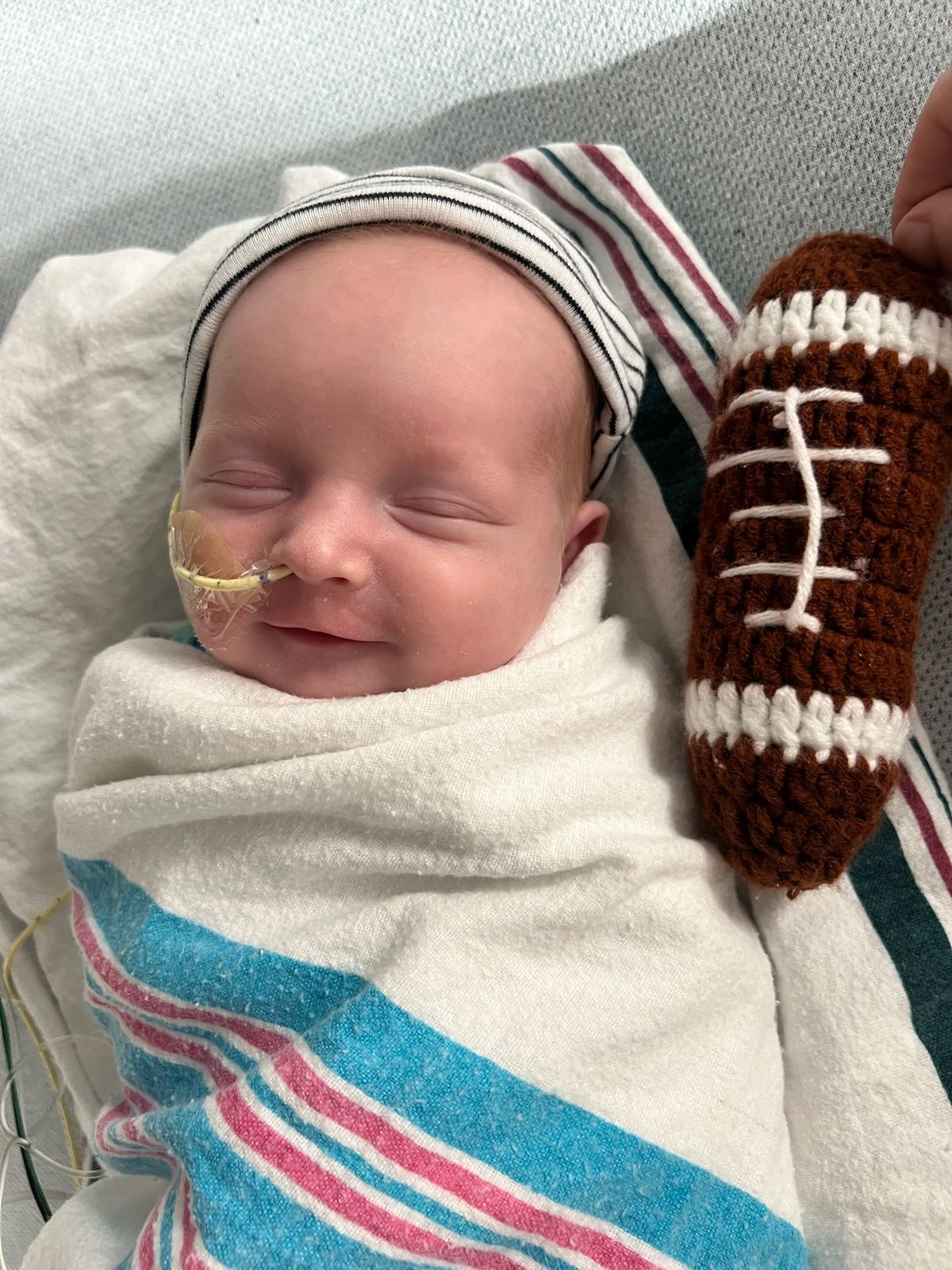 An image from the Muldoon family shows a close up of KJ Muldoon, who was born with a rare genetic disorder, CPS1 deficiency, that affects just one in 1.3 million babies.  (MULDOON FAMILY)