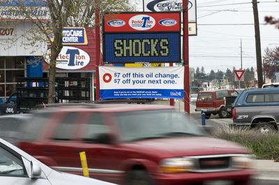 Under a  proposed city ordinance, changing-image signs  are allowed as long as images don’t change faster than once a second.  (Colin Mulvany / The Spokesman-Review)