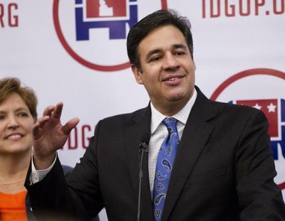 Rep. Raul Labrador, R-Idaho gives his victory speech at the Idaho GOP Election Night Party, Tuesday, Nov. 8, 2016, at the Riverside Hotel in Boise, Idaho. (Otto Kitsinger / Associated Press)