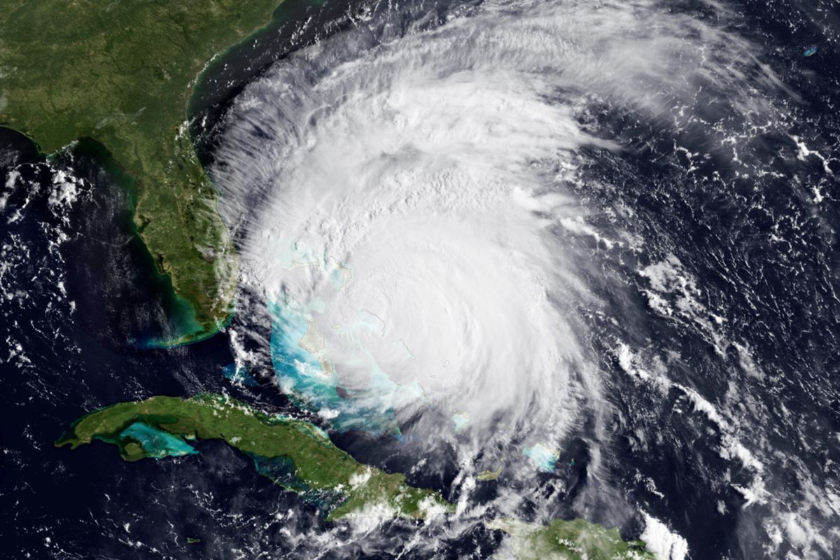 This satellite image provided by NOAA on Thursday shows Hurricane Irene as it approaches the northwestern Bahamas as a Category 3 storm. (Associated Press)