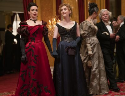 Clues from the future send Amalia True (Laura Donnelly) and Penance Adair (Ann Skelly) to the theater in HBO’s “The Nevers,” premiering Sunday. (HBO)