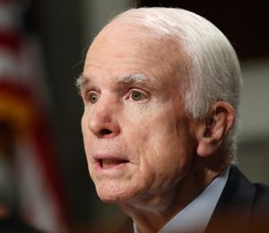 In this June 13, 2017, file photo, Senate Armed Services Committee Chairman Sen. John McCain, R-Ariz. speaks on Capitol Hill in Washington, during the committee's hearing on the defense department's budget. (AP Photo/Jacquelyn Martin, File)