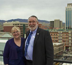 Larry Kenck, right, with his wife, Cristina (Idaho Democratic Party)