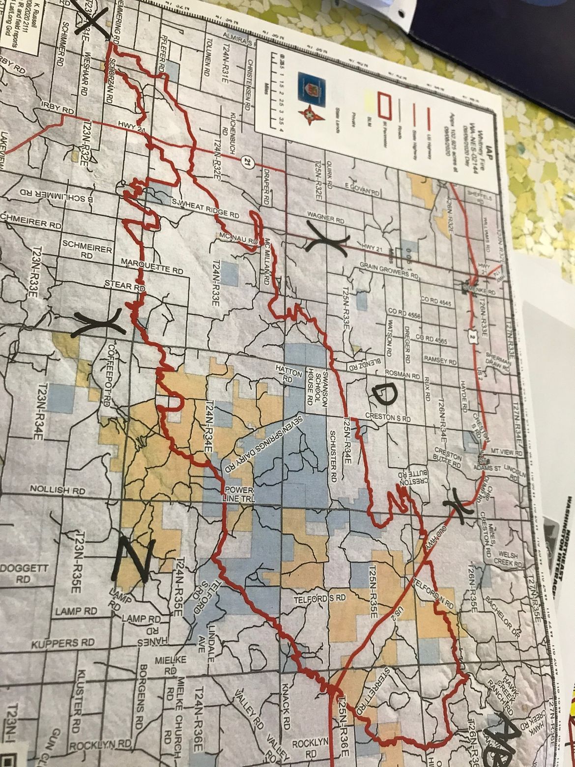 This map shows the boundary of the Whitney Fire. (THOMAS CLOUSE/The Spokesman-Review) 