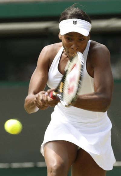 Venus Williams defeated Kateryna Bondarenko of Ukraine.  (Associated Press / The Spokesman-Review)