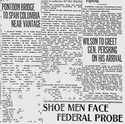 A solution to the closing of the Vantage ferry was floated by local officials: build a pontoon bridge, Army style. (Spokane Daily Chronicle archives)