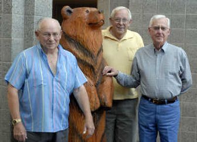 Gordon Crabtree, Chic Sale and Bud Waybright are surviving members of Central Valley High School 1944-45 basketball team who plan to  attend the all-class CV reunion Saturday. 
 (J. BART RAYNIAK / The Spokesman-Review)