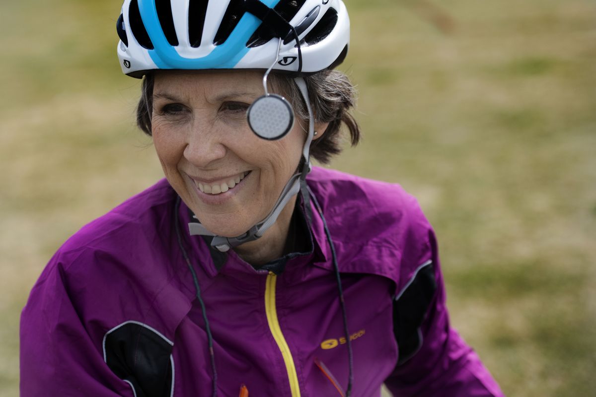 Melinda Spohn, 67, talks about her plan of a solo cycling trip of roughly 2,500 miles along the Lewis and Clark trail. Her goal is to meet up with adult seniors and hear their stories of coping with COVID-19. She’s a mental health counselor and will blog about what she learns. (Kathy Plonka/The Spokesman-Review)