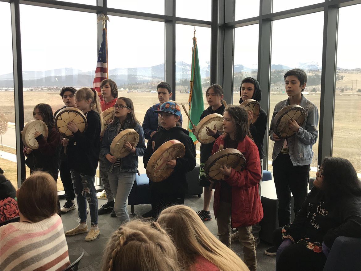 Salish School students share language, culture with peers