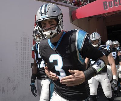 In this Oct. 29, 2017, file photo, Carolina Panthers quarterback Derek Anderson (3) jogs out of the tunnel and onto the field before an NFL football game against the Tampa Bay Buccaneers, in Tampa, Fla. The Buffalo Bills have signed quarterback Derek Anderson to add veteran experience and have him serve as a mentor for rookie starter Josh Allen. The Bills announced the signing Tuesday, Oct. 9, 2018, a day after Anderson visited the team’s facility. He has a 20-27 career record over 12 NFL seasons, and spent the past seven serving as Cam Newton’s backup in Carolina. (Phelan M. Ebenhack / Associated Press)