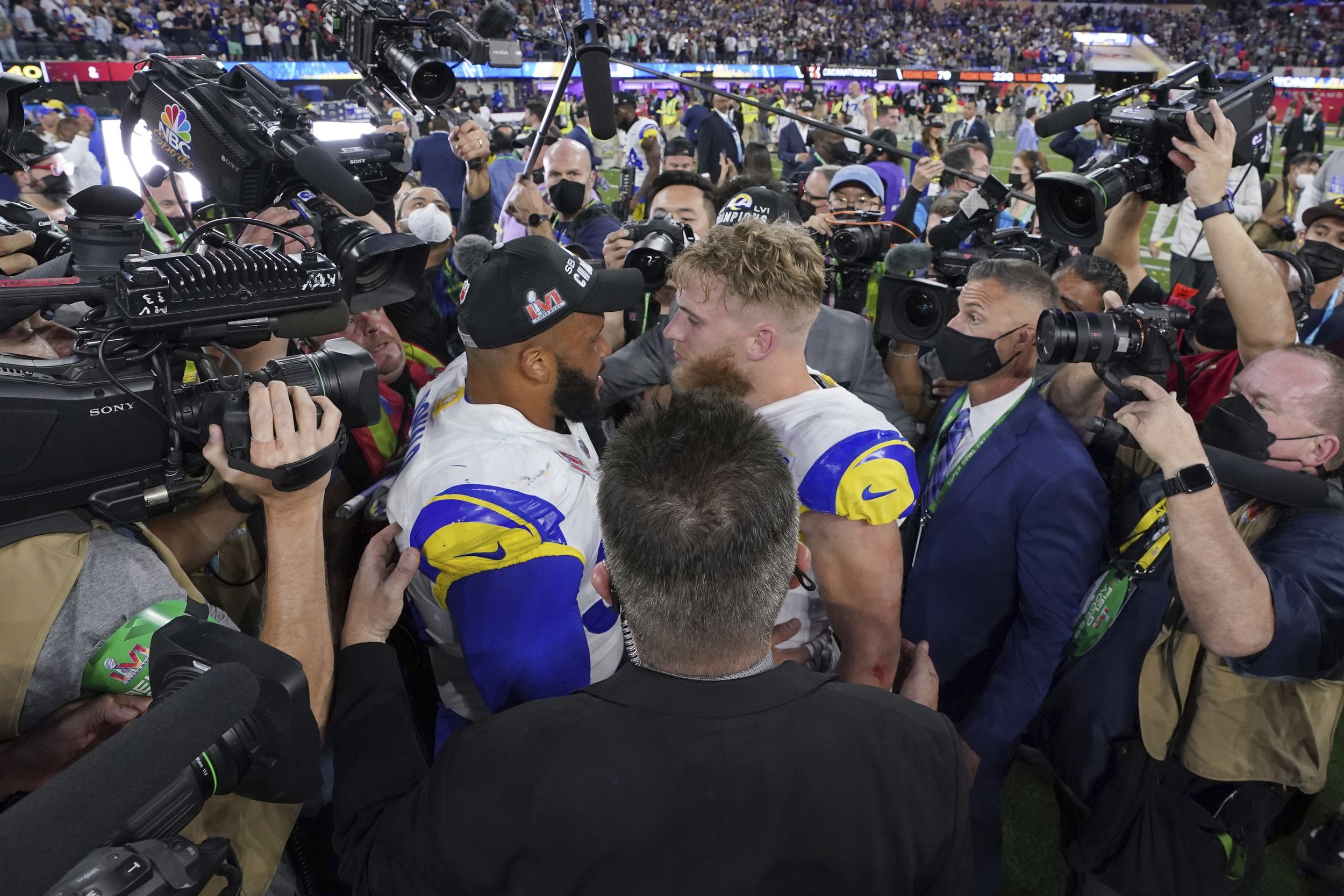 EWU's Cooper Kupp accepts Super Bowl MVP trophy in Monday morning press  conference