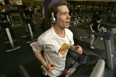 Dan Golden works out at a fitness center. He began fasting almost 15 years ago and now eats about 1,800 to 2,000 calories a day on a diet high in fruits, vegetables, rice and beans. Los Angeles Times (Los Angeles Times / The Spokesman-Review)